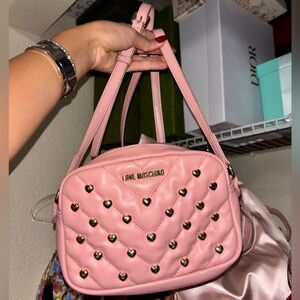 Moschino Pink Heart Studded Purse